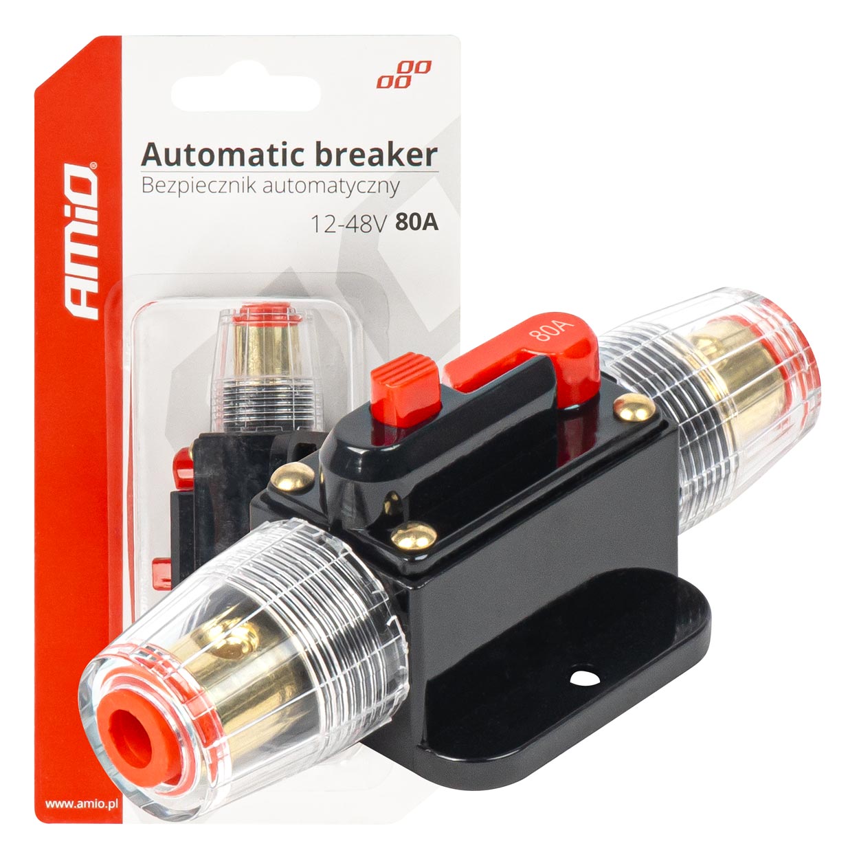 Fusible automático, disyuntor 12-48V 80A AMIO-03820 1 Fusible automático, disyuntor 12-48V 80A AMIO-03820