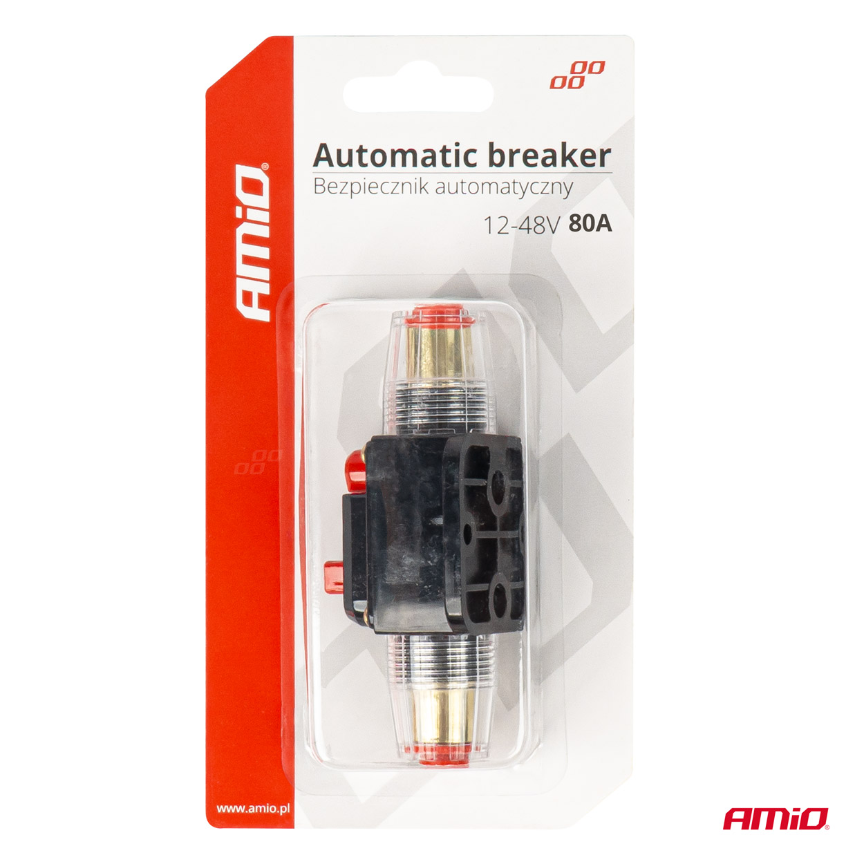 Fusible automático, disyuntor 12-48V 80A AMIO-03820 6 Fusible automático, disyuntor 12-48V 80A AMIO-03820