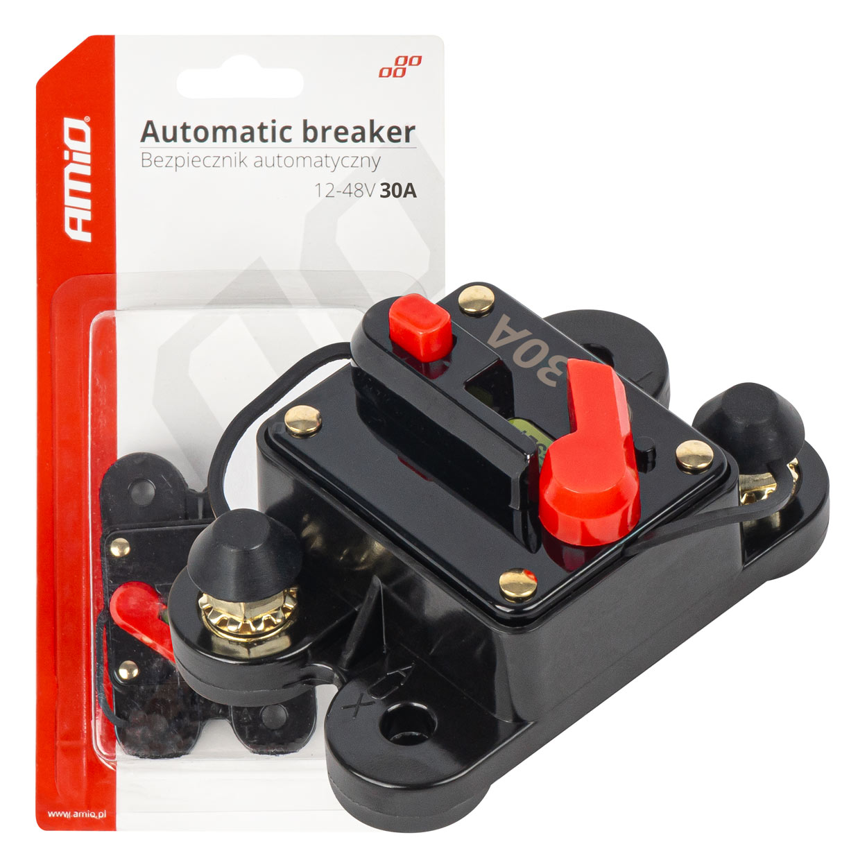 Fusible automático, disyuntor 12-48V 30A AMIO-03824 1 Fusible automático, disyuntor 12-48V 30A AMIO-03824