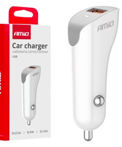 Cargador de coche USB-A 2.1A 12/24V AMiO-03873