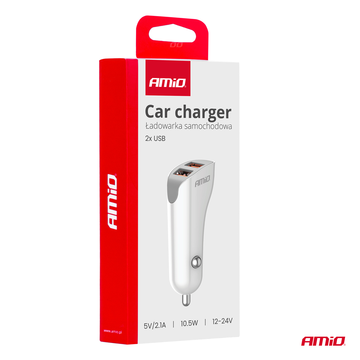 Cargador de coche 2x USB-A 2.1A 12/24V AMiO-03874 5 Cargador de coche 2x USB-A 2.1A 12/24V AMiO-03874