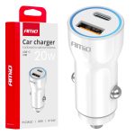 Cargador de coche USB-A + USB-C 20W 12/24V AMiO-03881