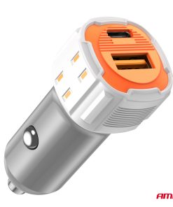 Cargador de coche USB-A + USB-C 38W 12/24V AMiO-03883