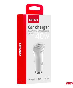 Cargador de coche 2xUSB-C 40W 12/24V AMiO-03884 9 Cargador de coche 2xUSB-C 40W 12/24V AMiO-03884