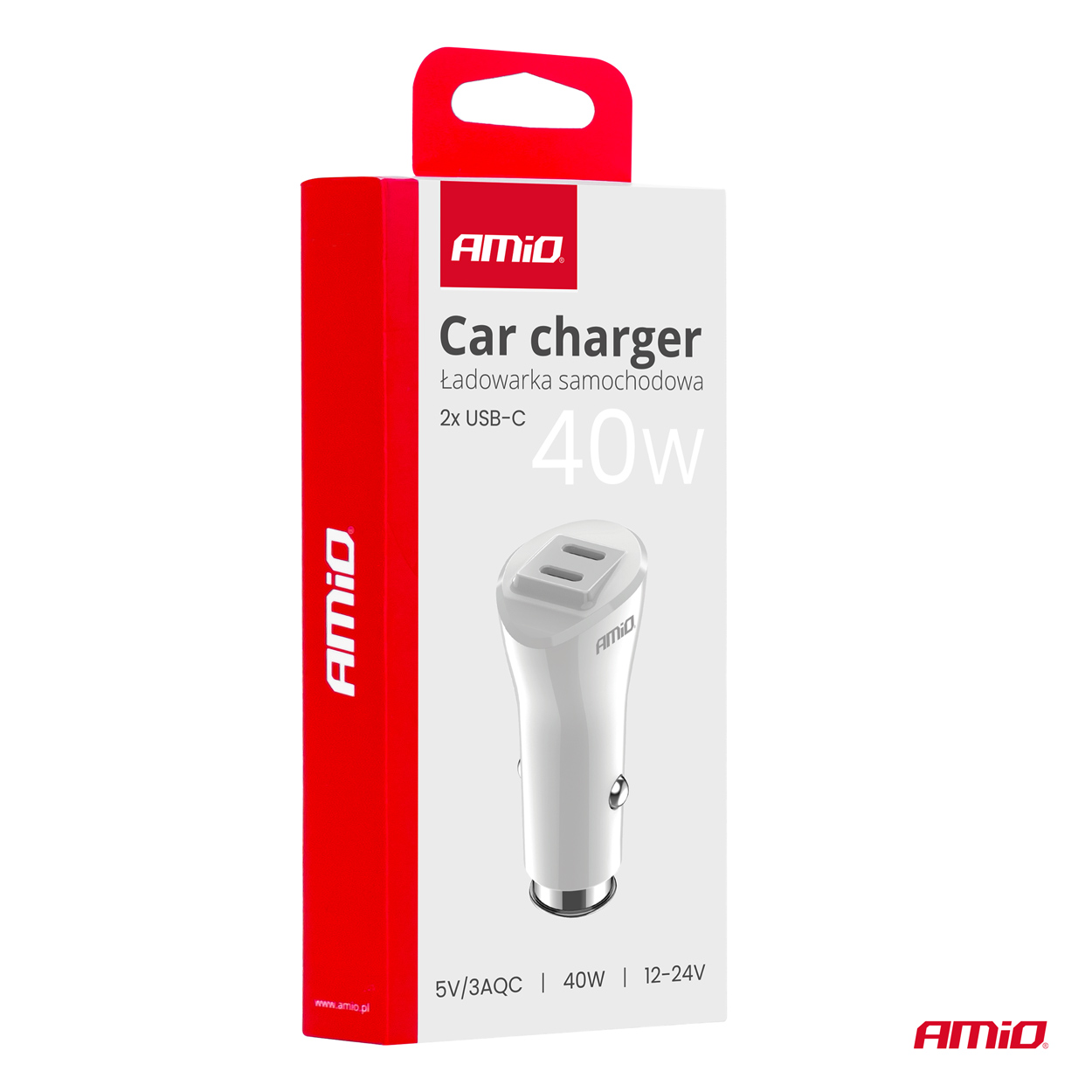 Cargador de coche 2xUSB-C 40W 12/24V AMiO-03884 5 Cargador de coche 2xUSB-C 40W 12/24V AMiO-03884