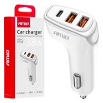 Cargador de coche 2x USB-A + USB-C 38W 12/24V AMiO-03886