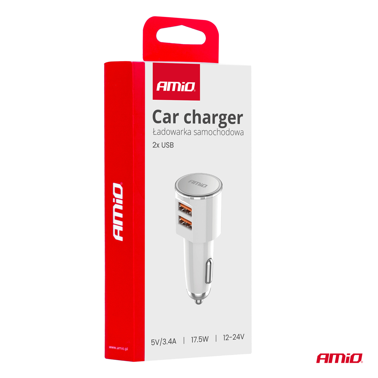 Cargador de coche 2x USB-A 3.4A 12/24V AMiO-03888 5 Cargador de coche 2x USB-A 3.4A 12/24V AMiO-03888