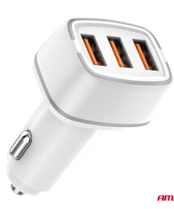 Cargador de coche 2x USB-A + USB-C 32W 12/24V AMiO-03890