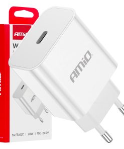 Cargador de pared USB-C 20W Quick Charge 230V AMIO-03891