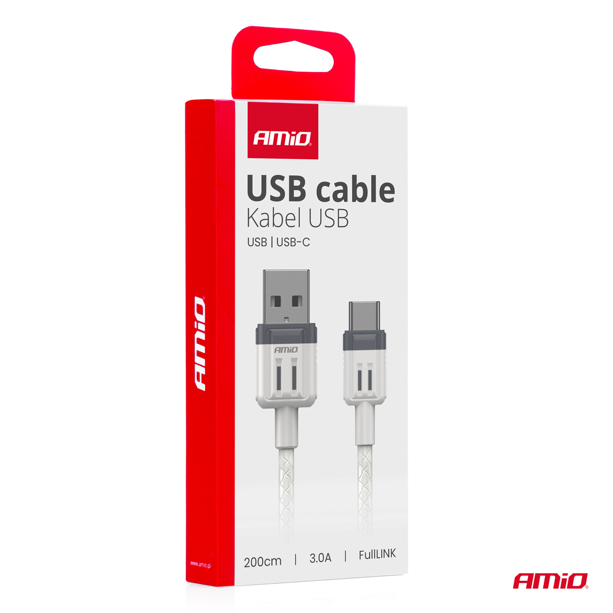Cable USB a USB-C 3A 200cm FullLINK AMIO-03906 3 Cable USB a USB-C 3A 200cm FullLINK AMIO-03906