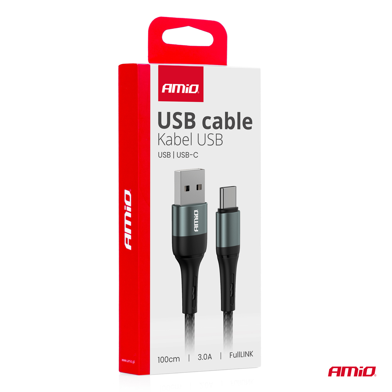 Cable USB a USB-C 3A 100cm FullLINK AMIO-03911 3 Cable USB a USB-C 3A 100cm FullLINK AMIO-03911