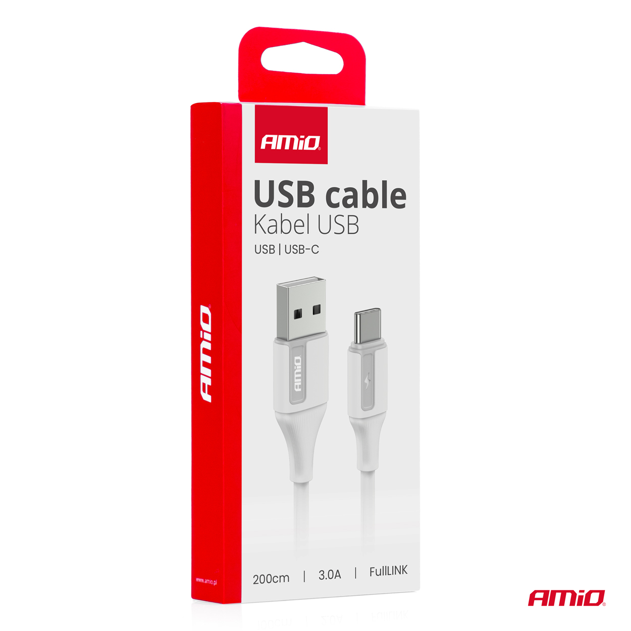 Cable USB a USB-C 3A 200cm FullLINK AMIO-03918 3 Cable USB a USB-C 3A 200cm FullLINK AMIO-03918