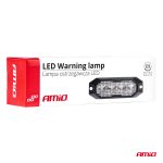 Lámpara Estroboscópica Plana Slim Amber Grill Mount Flash Light 4x3W LED R65 R10 12/24V IP6K9K AMIO-03929