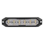 Lámpara Estroboscópica Plana Slim Amber Grill Mount Flash Light 6x3W LED R65 R10 12/24V IP6K9K AMIO-03930
