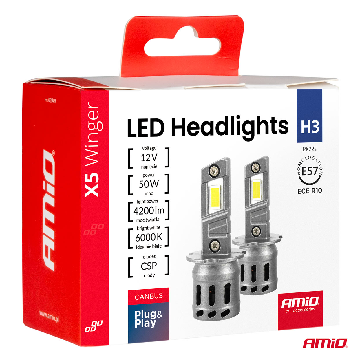 Kit LED X5-series WINGER H3 6000K max 30W AMIO-03944 5 Kit LED X5-series WINGER H3 6000K max 30W AMIO-03944