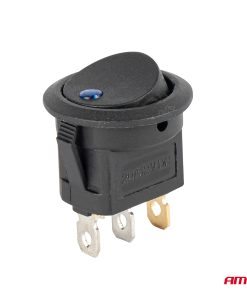 Interruptor redondo con luz azul AMIO-03963