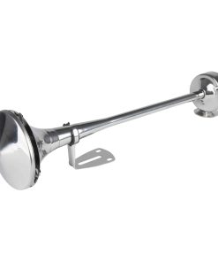 Bocina fanfarria senal sonora cromada 520mm 12V 24V HighTone AMIO-04077