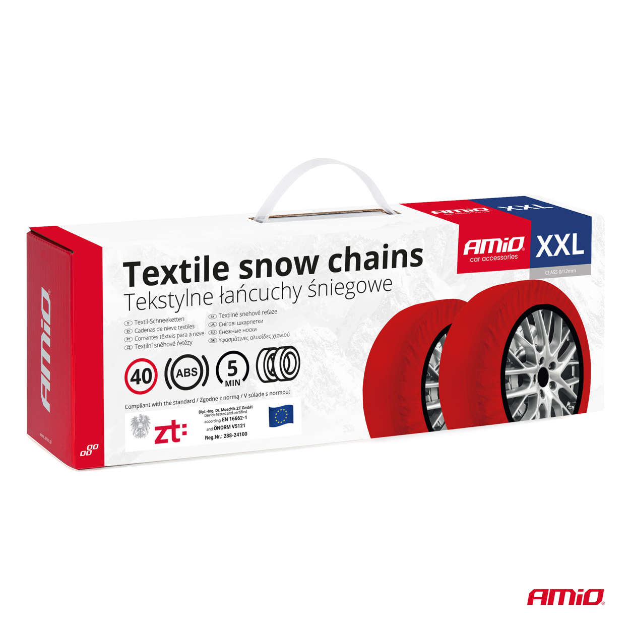 Cadenas de nieve textiles XXL EN16662-1 Önorm V5121 2 ud AMIO-04084 8 Cadenas de nieve textiles XXL EN16662-1 Önorm V5121 2 ud AMIO-04084