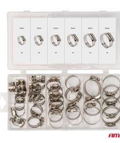 Juego de abrazaderas de tornillo de acero inoxidable 34 piezas AMIO-04125