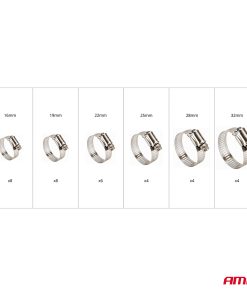 Juego de abrazaderas de tornillo de acero inoxidable 34 piezas AMIO-04125