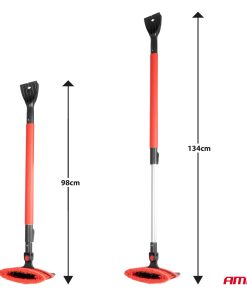 Cepillo telescópico para nieve grande con raspador de hielo y rasqueta 98-134 cm