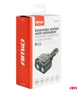 Toma de extensión doble 2xUSB 1xUSB C 12/24V máx 200W AMIO-04173