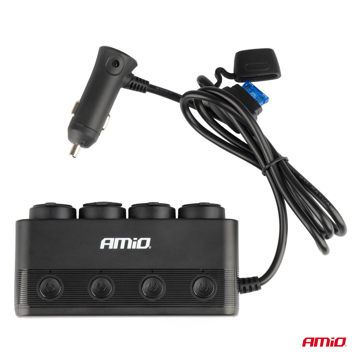 Toma de extensión cuádruple PD30W QC3.0 12/24V máx. 216W AMIO-04175 3 Toma de extensión cuádruple PD30W QC3.0 12/24V máx. 216W AMIO-04175