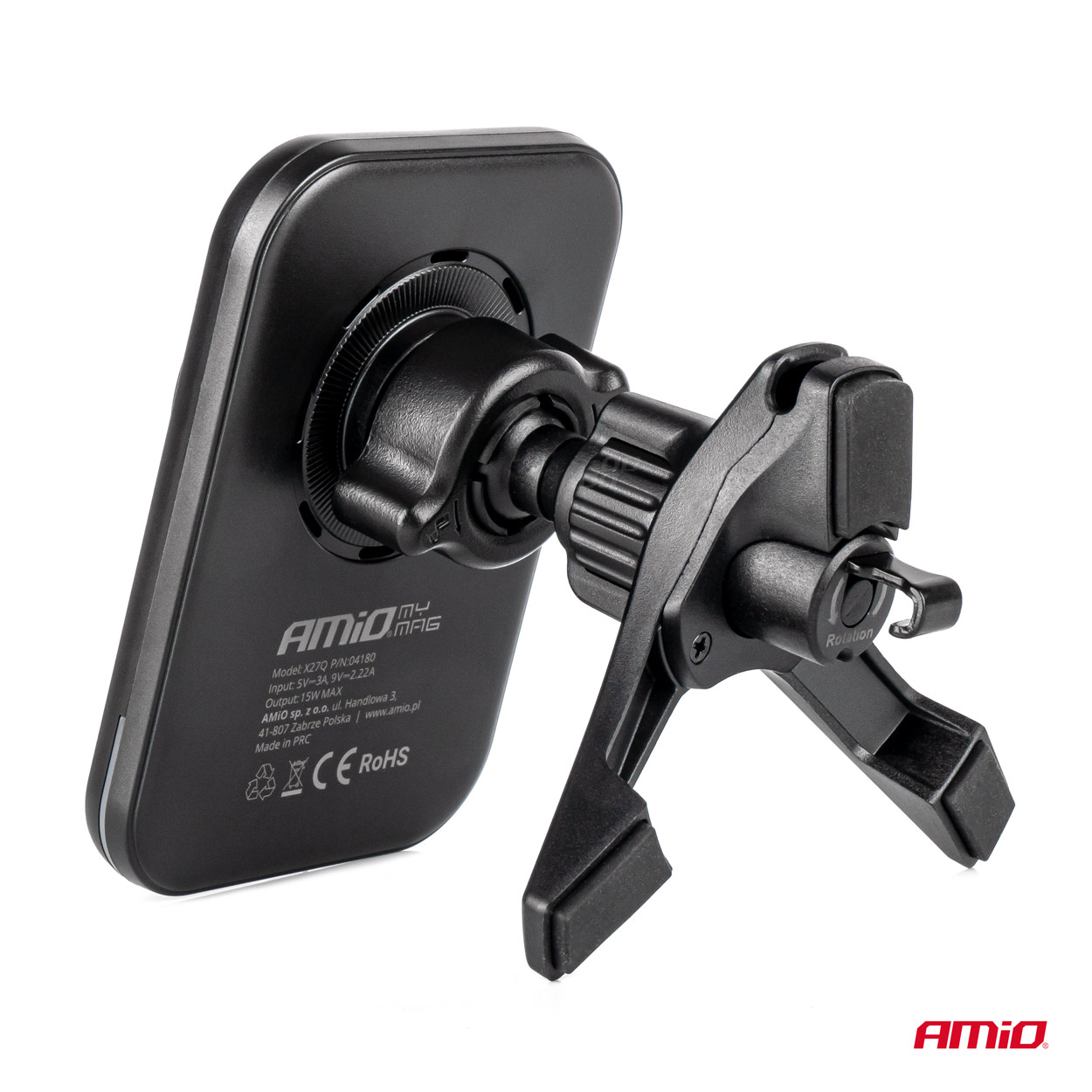 Cargador de USB coche inalámbrico magnético rápido Qi2 15W para salpicadero de ventilación AMIO-04180 8 Cargador de USB coche inalámbrico magnético rápido Qi2 15W para salpicadero de ventilación AMIO-04180