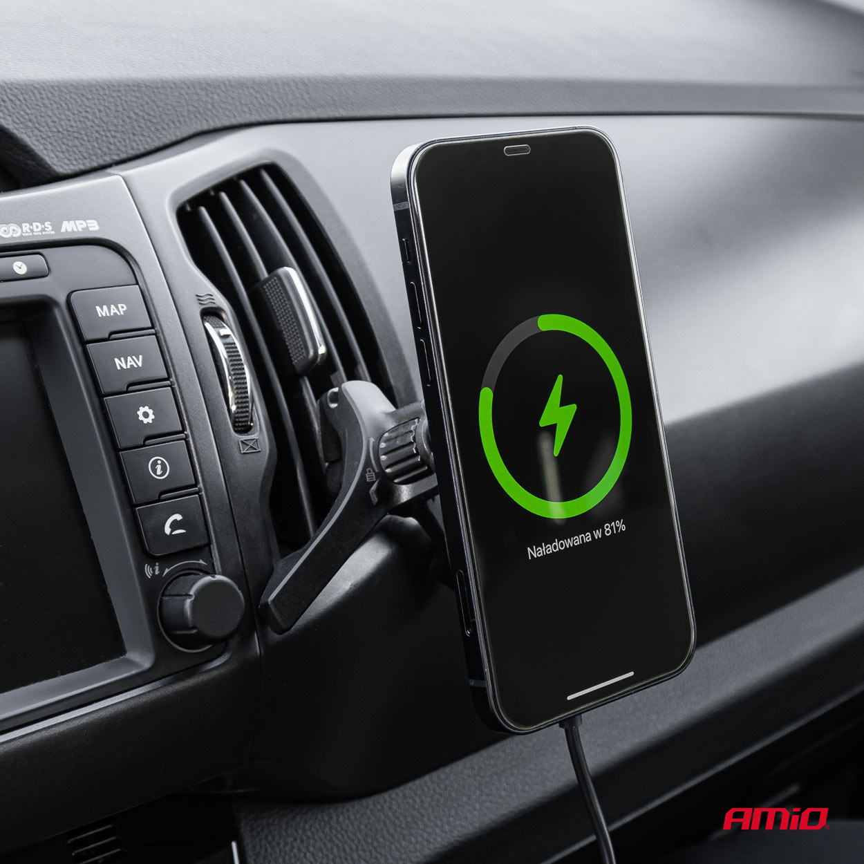 Cargador de USB coche inalámbrico magnético rápido Qi2 15W para salpicadero de ventilación AMIO-04180 14 Cargador de USB coche inalámbrico magnético rápido Qi2 15W para salpicadero de ventilación AMIO-04180