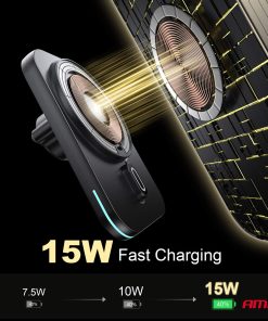 Cargador de USB coche inalámbrico magnético rápido Qi2 15W para salpicadero de ventilación AMIO-04180 21 Cargador de USB coche inalámbrico magnético rápido Qi2 15W para salpicadero de ventilación AMIO-04180
