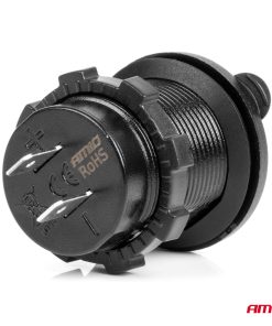Cargador de Móvil Estanco con Indicador LED AZUL 3.1A 2xUSB 12/24V AMIO-04216