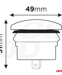 Cargador de teléfono impermeable en forma de barco con retroiluminación LED ROJA 2xUSB 12/24V AMIO-04229