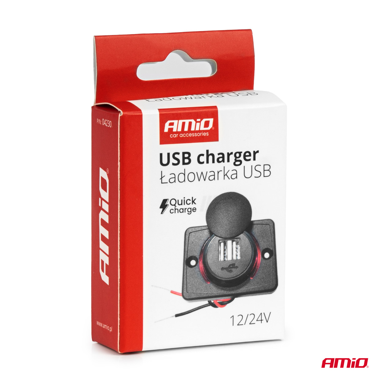 Cargador de teléfono impermeable de forma cuadrada con retroiluminación LED ROJA 2xUSB 12/24V AMIO-04230 5 Cargador de teléfono impermeable de forma cuadrada con retroiluminación LED ROJA 2xUSB 12/24V AMIO-04230