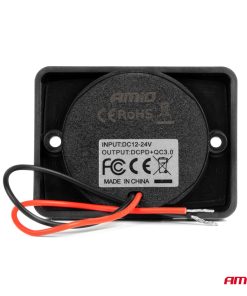 Cargador de teléfono impermeable de forma cuadrada con retroiluminación LED ROJA USB + USB C QC3.0 12/24V