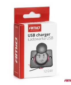 Cargador de teléfono impermeable de forma cuadrada con retroiluminación LED ROJA 2xUSB C 12/24V AMIO-04232 9 Cargador de teléfono impermeable de forma cuadrada con retroiluminación LED ROJA 2xUSB C 12/24V AMIO-04232