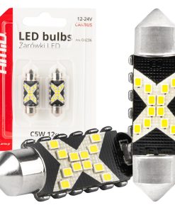 Bombillas LED CANBUS 12SMD Festoon C5W 2016 36mm White 12/24V AMIO-04236