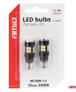 Bombillas LED CANBUS T15 W16W 15SMD 2835 Blanco 12V 24V AMIO-04245 9 Bombillas LED CANBUS T15 W16W 15SMD 2835 Blanco 12V 24V AMIO-04245