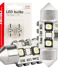 Bombillas LED CANBUS 12SMD Festoon C5W 3838 31mm White 12/24V AMIO-04247