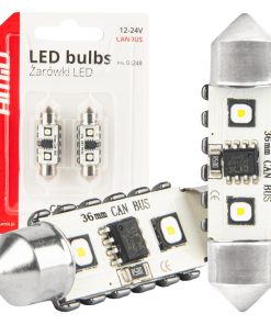 Bombillas LED CANBUS 12SMD Festoon C5W 3838 36mm White 12/24V AMIO-04248