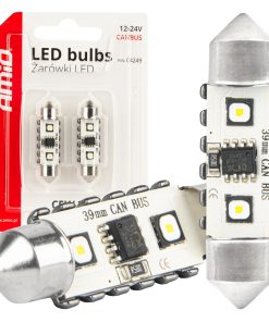 Bombillas LED CANBUS 12SMD Festoon C5W 3838 39mm White 12/24V AMIO-04249