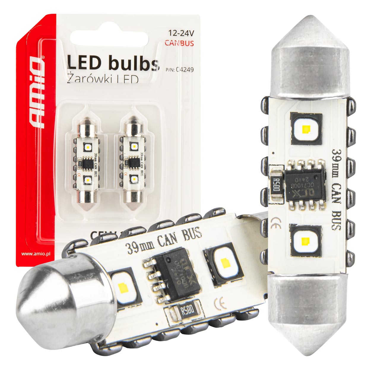 Bombillas LED CANBUS 12SMD Festoon C5W 3838 39mm White 12/24V AMIO-04249 1 Bombillas LED CANBUS 12SMD Festoon C5W 3838 39mm White 12/24V AMIO-04249