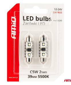 Bombillas LED CANBUS 12SMD Festoon C5W 3838 39mm White 12/24V AMIO-04249 9 Bombillas LED CANBUS 12SMD Festoon C5W 3838 39mm White 12/24V AMIO-04249