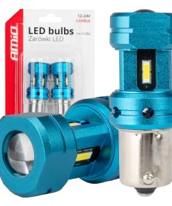 Bombillas LED CANBUS 1156 BA15S P21W R10W R5W 4SMD 1860 Blanco 12V 24V AMIO-04252