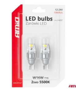 Bombillas LED CANBUS T15 W16W 2SMD 3570 Blanco 12V 24V AMIO-04257