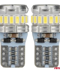 Bombillas LED CANBUS T10 W5W 16SMD 2SMD 3014 3030 Blanco 12V 24V AMIO-04260