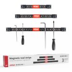 Juego Portaherramientas Tiras Magnéticas 1x20cm 1x30,5cm 1x46cm AMIO-04263