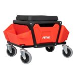Asiento de trabajo rodante con almacenamiento de herramientas 150kg AMIO-04268