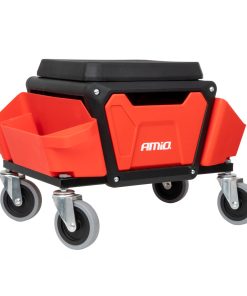 Asiento de trabajo rodante con almacenamiento de herramientas 150kg AMIO-04268