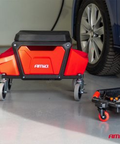 Asiento de trabajo rodante con almacenamiento de herramientas 150kg AMIO-04268