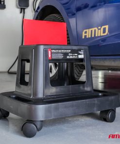 Asiento de trabajo rodante con almacenamiento de herramientas 150 kg AMIO-04269